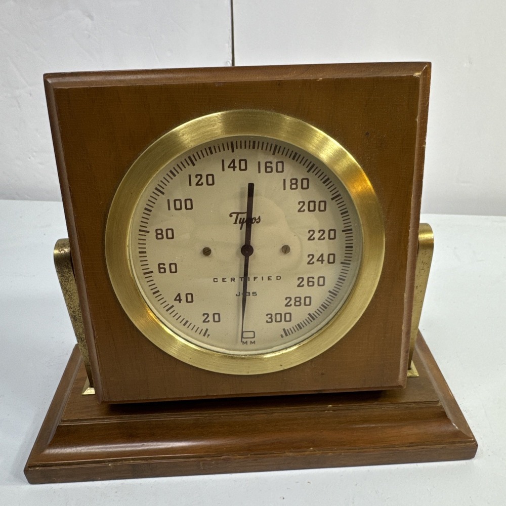 Tacos J-35 Certified‎ Barometer - Wood Brass On Stand